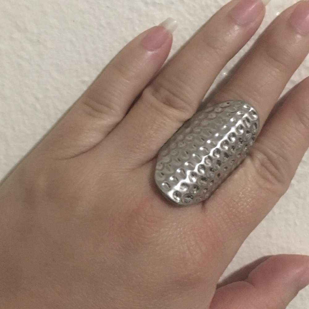 Silver Hammered Finger Ring